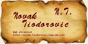 Novak Tiodorović vizit kartica